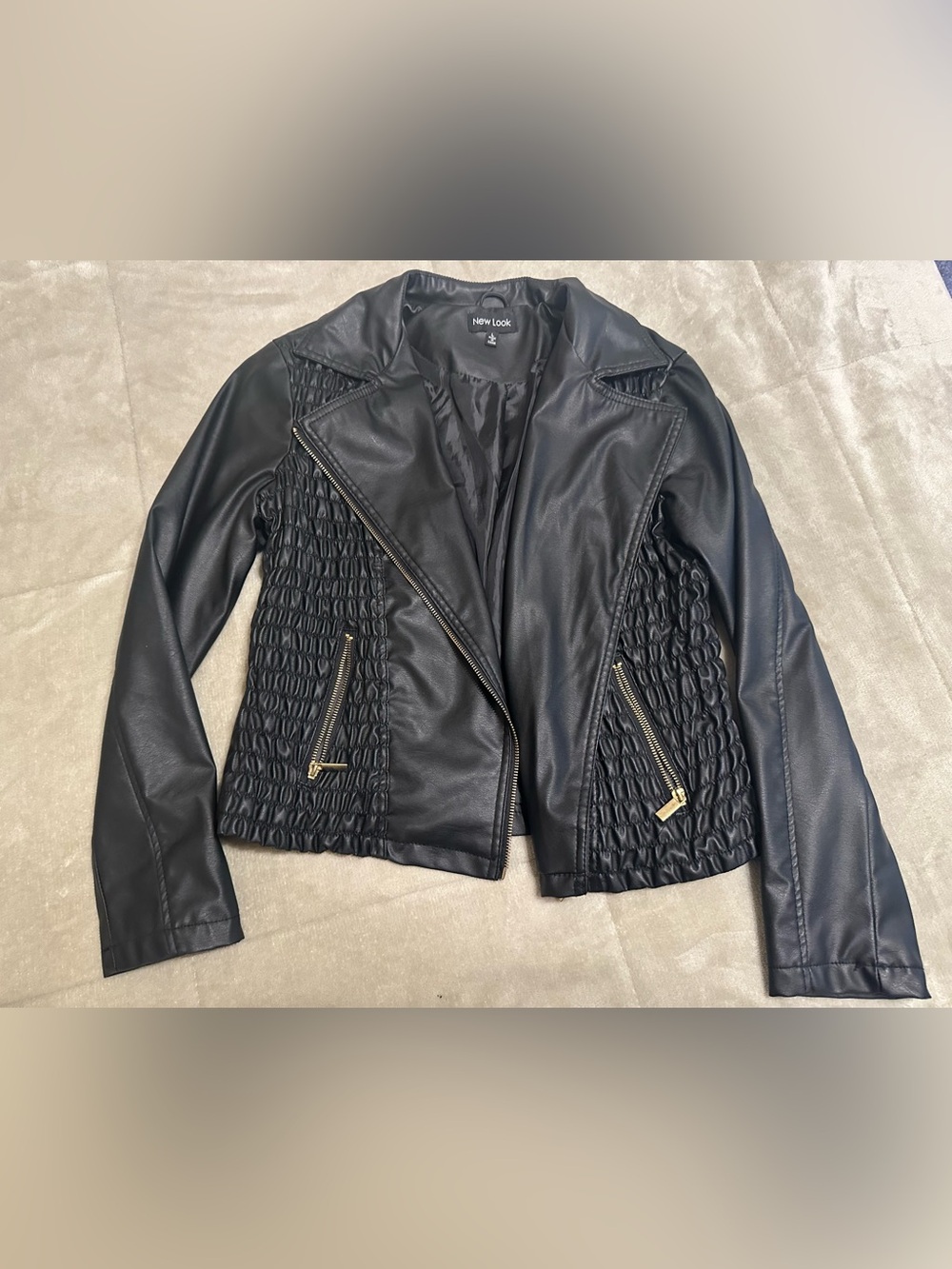 New Look Women's Black Faux Leather Moto Jacket